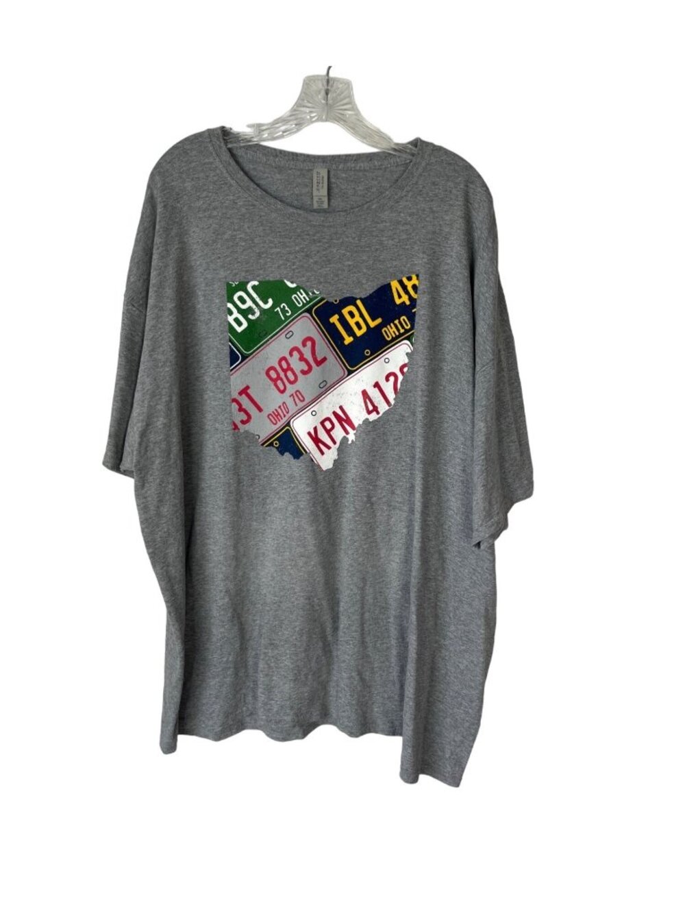 Jerzees Graphic Tshirt Mens 3XL Gray Ohio‎ License Plates